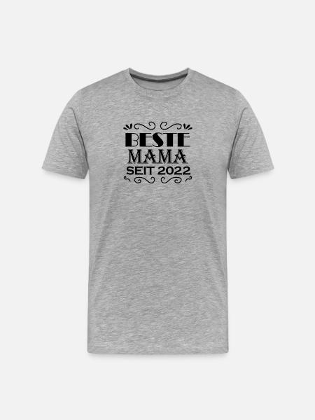 Beste Mama seit 2022 - Männer Premium Bio T-Shirt - Grau meliert