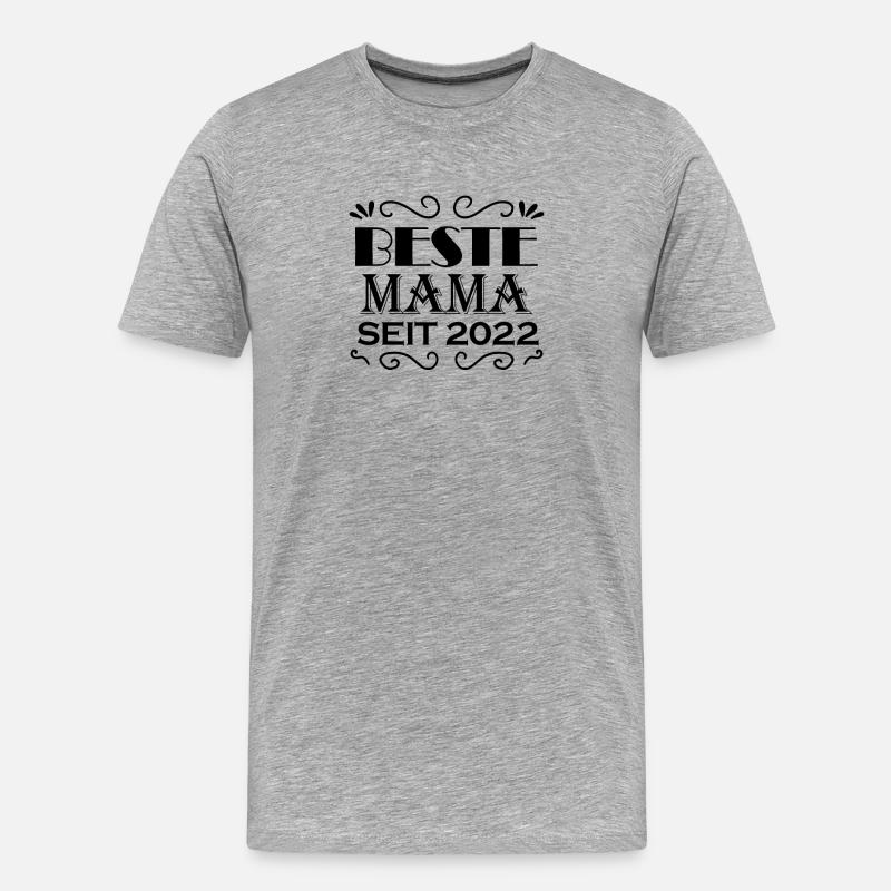 Beste Mama seit 2022 - Männer Premium Bio T-Shirt - Grau meliert