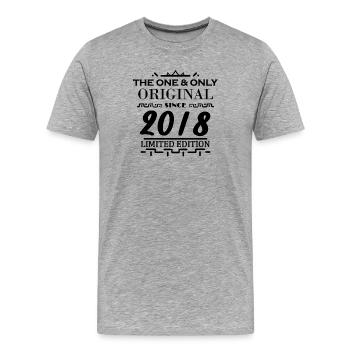2018 - Year of construction 2018 - Vintage 2018 - Men's Premium Organic T-Shirt - heather grey - Front - Damien (186cm)