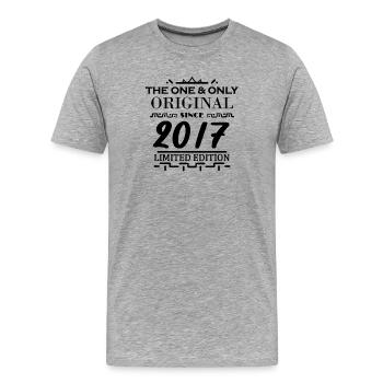 2017 - Year of construction 2017 - Vintage 2017 - Men's Premium Organic T-Shirt - heather grey - Front - Damien (186cm)