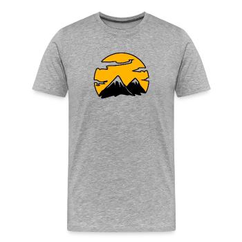 Montagnes Montagnes Sommets des montagnes - T-shirt bio Premium Homme - gris chiné - Devant - Damien (186cm)