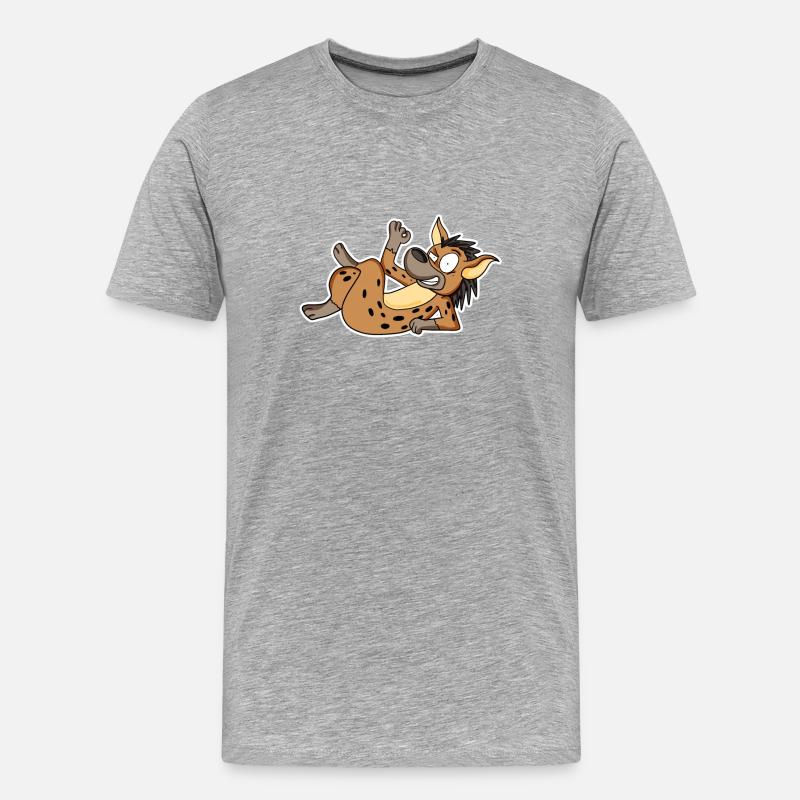 Hyäne - Männer Premium Bio T-Shirt - Grau meliert