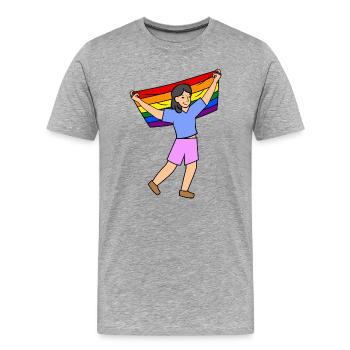 Lgbt Rainbow Flag Parade Gay Rights - Men's Premium Organic T-Shirt - heather grey - Front - Damien (186cm)