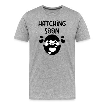 Né Bébé Ventre Enceinte Déclaration Parents Coeur - T-shirt bio Premium Homme - gris chiné - Devant - Damien (186cm)