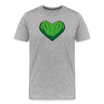 Heart Cactus - Men's Premium Organic T-Shirt - heather grey - Front - Damien (186cm)