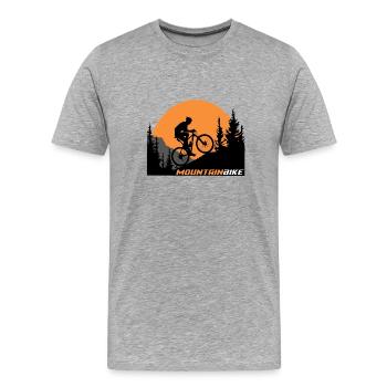 Mountain bike - Men's Premium Organic T-Shirt - heather grey - Front - Damien (186cm)