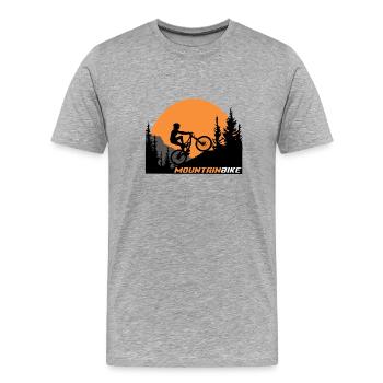 Mountainbike - Männer Premium Bio T-Shirt - Grau meliert - Vorne - Damien (186cm)