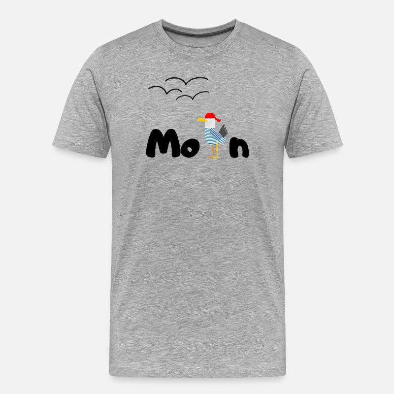 moin möwe - Männer Premium Bio T-Shirt - Grau meliert