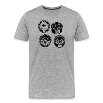 Felgen - Männer Premium Bio T-Shirt - Grau meliert - Vorne - Damien (186cm)