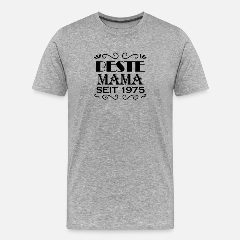Beste Mama seit 1975 - Männer Premium Bio T-Shirt - Grau meliert