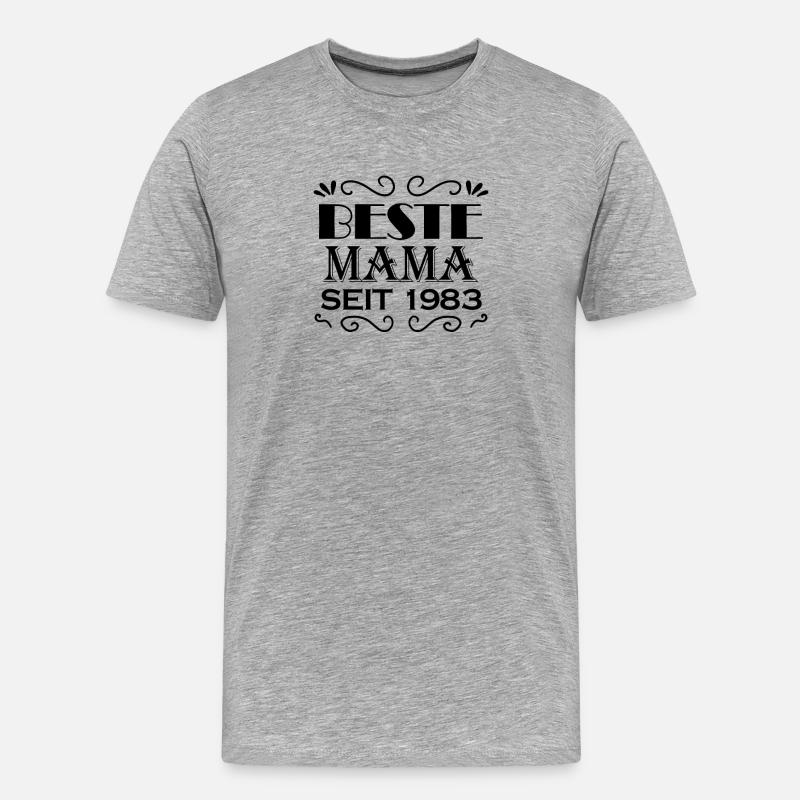 Beste Mama seit 1983 - Männer Premium Bio T-Shirt - Grau meliert