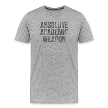 Arme académique absolue des étudiants - T-shirt bio Premium Homme - gris chiné - Devant - Damien (186cm)