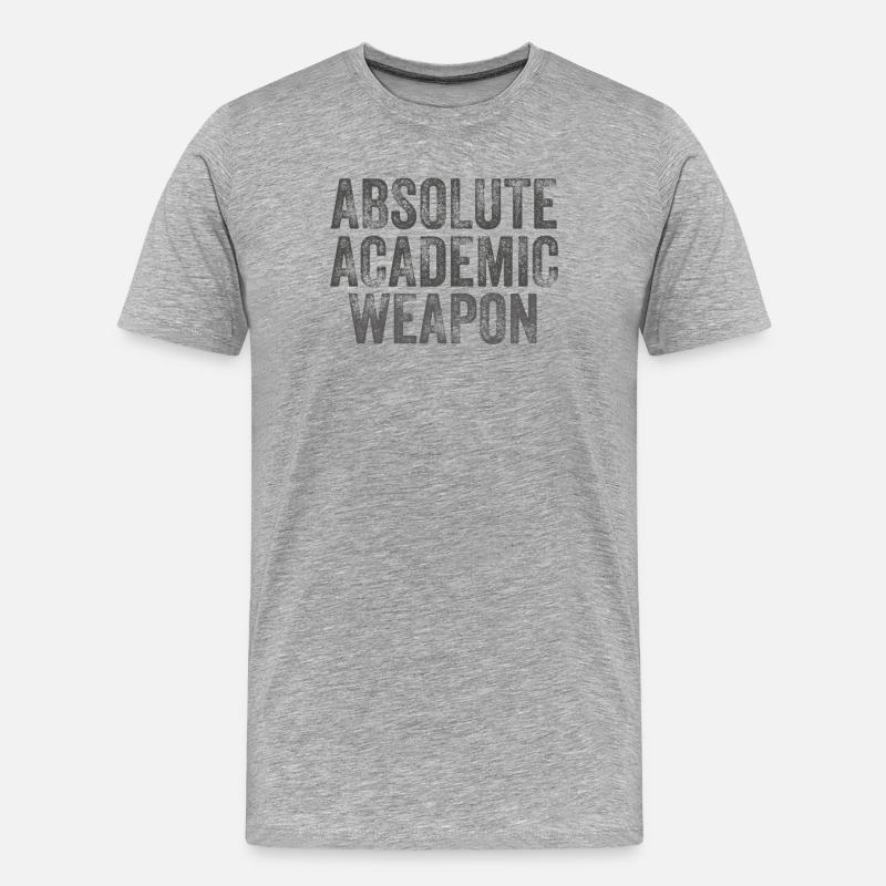 Studenten Absolute Academic Weapon - Männer Premium Bio T-Shirt - Grau meliert