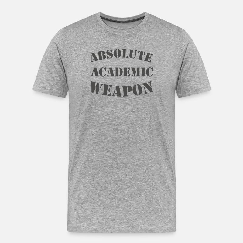 Studenten Absolute Academic Weapon - Männer Premium Bio T-Shirt - Grau meliert