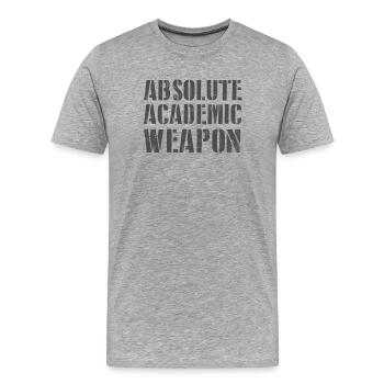 Arme académique absolue des étudiants - T-shirt bio Premium Homme - gris chiné - Devant - Damien (186cm)