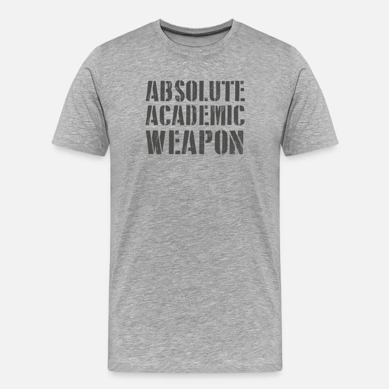 Studenten Absolute Academic Weapon - Männer Premium Bio T-Shirt - Grau meliert