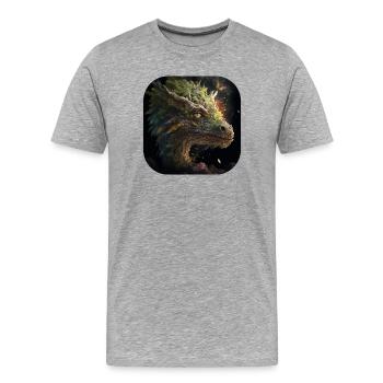 Mystique ancien dragon de la forêt - T-shirt bio Premium Homme - gris chiné - Devant - Damien (186cm)