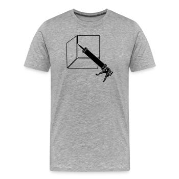 Caulking sprayer with tiles - Men's Premium Organic T-Shirt - heather grey - Front - Damien (186cm)