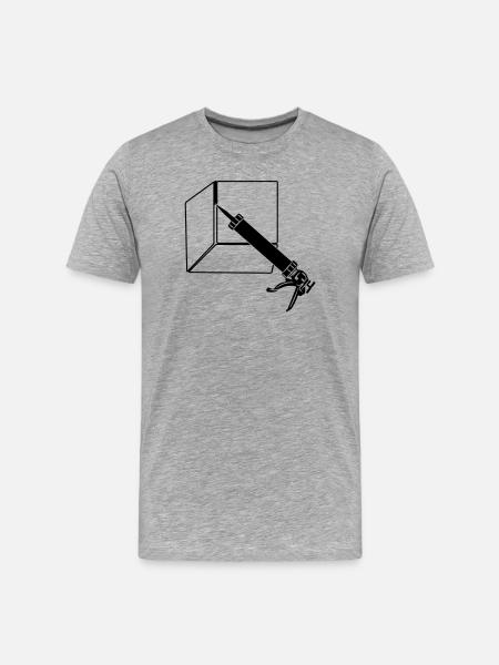 Abdichtungsspritze mit Fliesen - Männer Premium Bio T-Shirt - Grau meliert