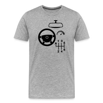 Car interior - Men's Premium Organic T-Shirt - heather grey - Front - Damien (186cm)