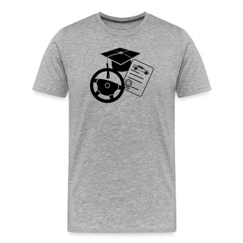 Permis de conduire réussi - T-shirt bio Premium Homme - gris chiné - Devant - Damien (186cm)