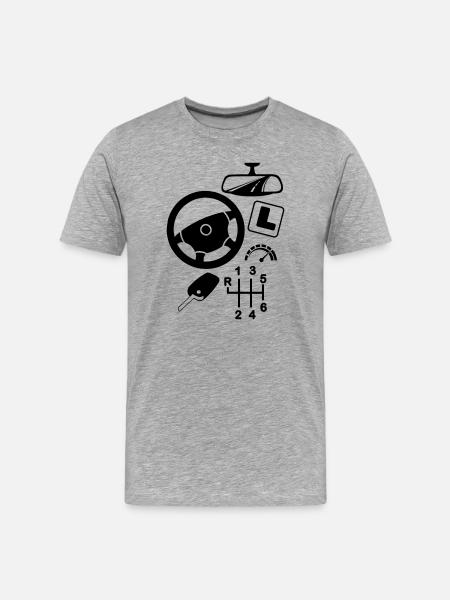 logo Car driving instructor - Men's Premium Organic T-Shirt - heather grey