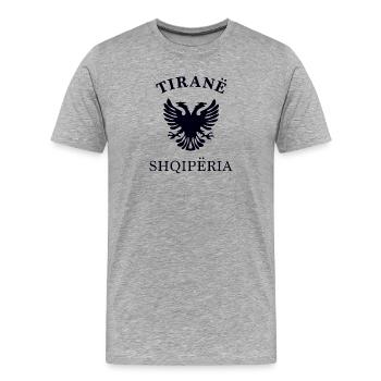 TIRANA - Albanien - Albania - Männer Premium Bio T-Shirt - Grau meliert - Vorne - Damien (186cm)