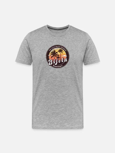 Bijela Montenegro palm beach design - Men's Premium Organic T-Shirt - heather grey