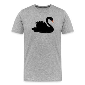 cygne noir - T-shirt bio Premium Homme - gris chiné - Devant - Damien (186cm)