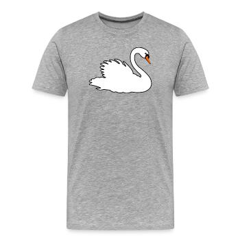 Cygne tuberculé - T-shirt bio Premium Homme - gris chiné - Devant - Damien (186cm)