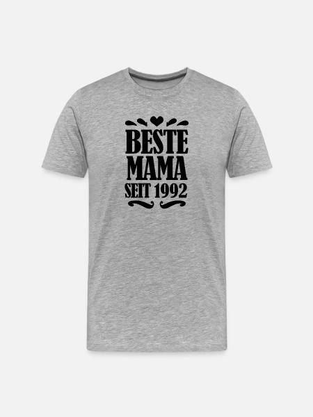 Beste Mama seit 1992 - Männer Premium Bio T-Shirt - Grau meliert