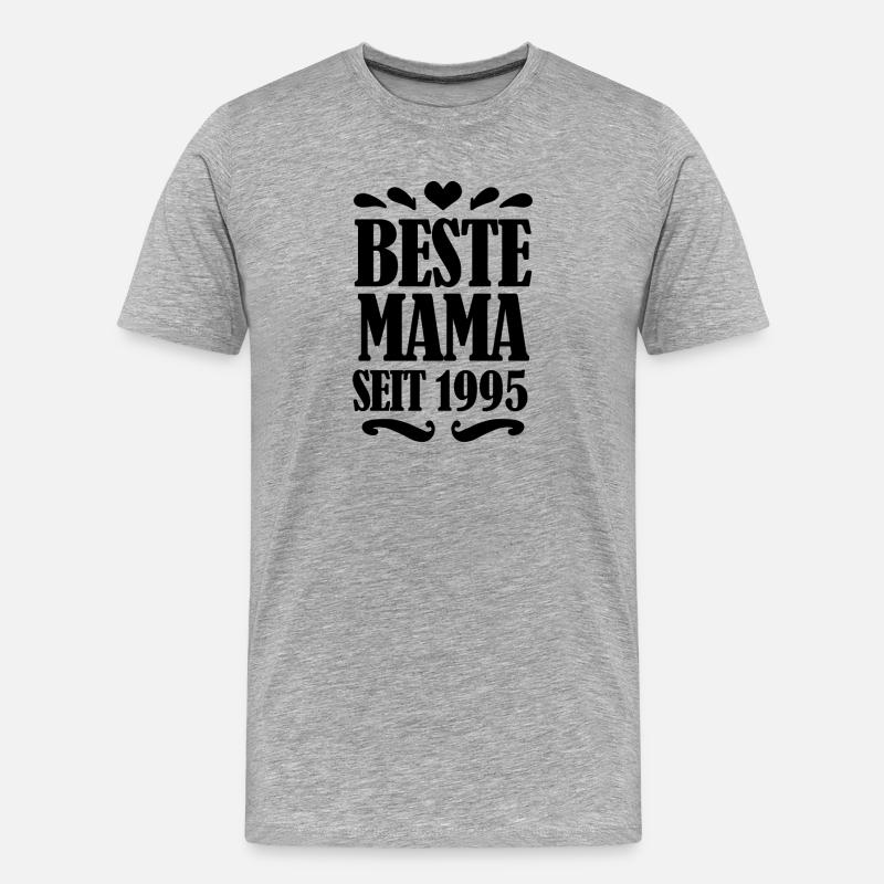 Beste Mama seit 1995 - Männer Premium Bio T-Shirt - Grau meliert
