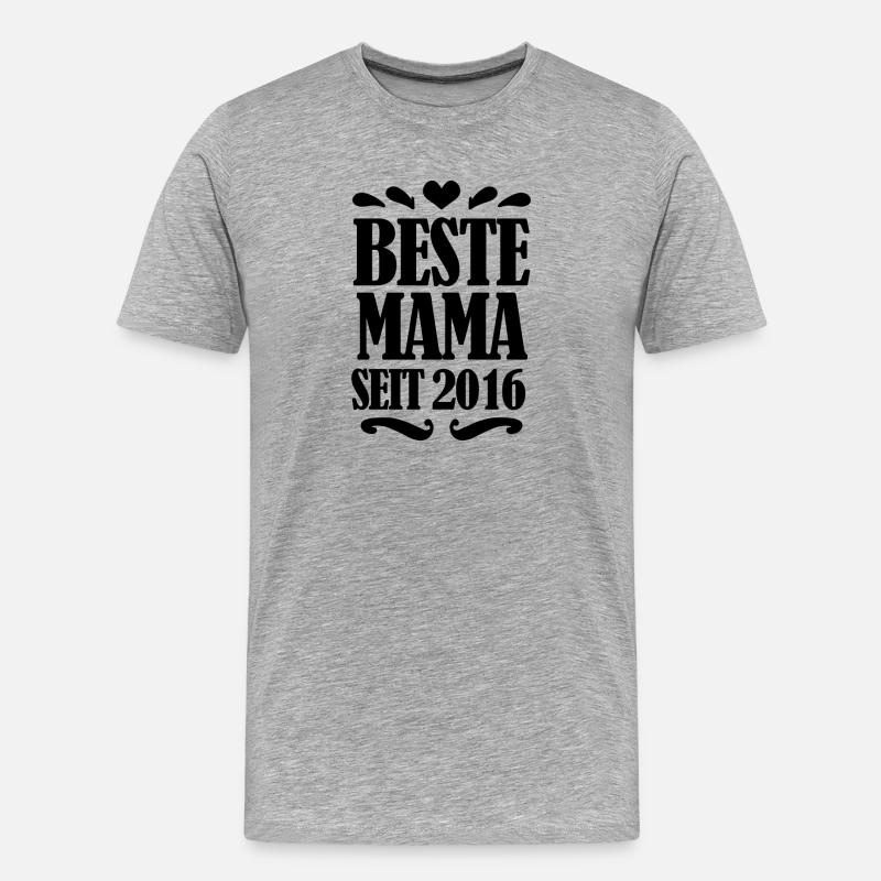 Beste Mama seit 2016 - Männer Premium Bio T-Shirt - Grau meliert
