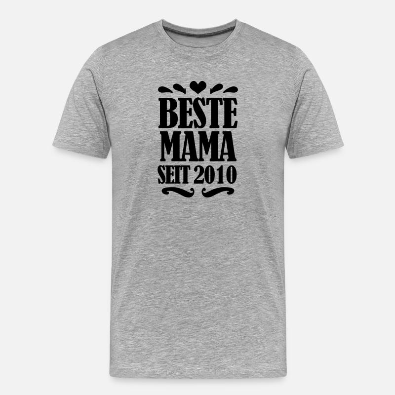 Beste Mama seit 2010 - Männer Premium Bio T-Shirt - Grau meliert