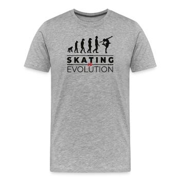 Skating is evolution - Message Humor Parody - Men's Premium Organic T-Shirt - heather grey - Front - Damien (186cm)