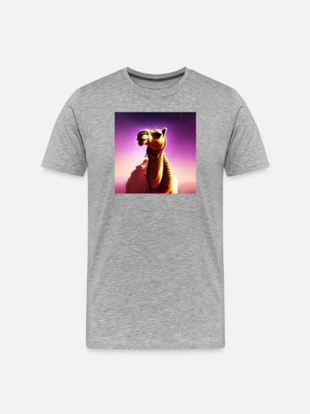 Dromedary Camel - Galaxy Space - Men's Premium Organic T-Shirt - heather grey