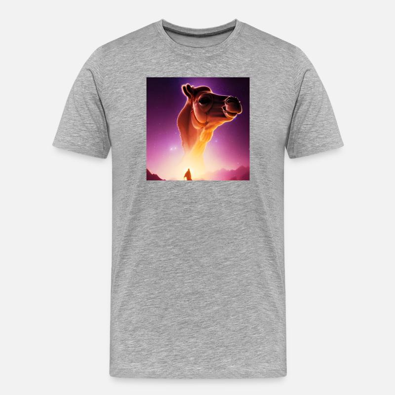 Djinn dromadaire - T-shirt bio Premium Homme - gris chiné