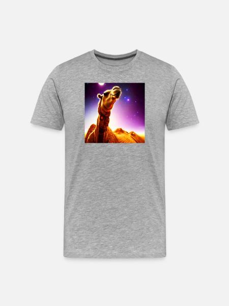 Dromedar Kamel - Wüstenschiff - Männer Premium Bio T-Shirt - Grau meliert