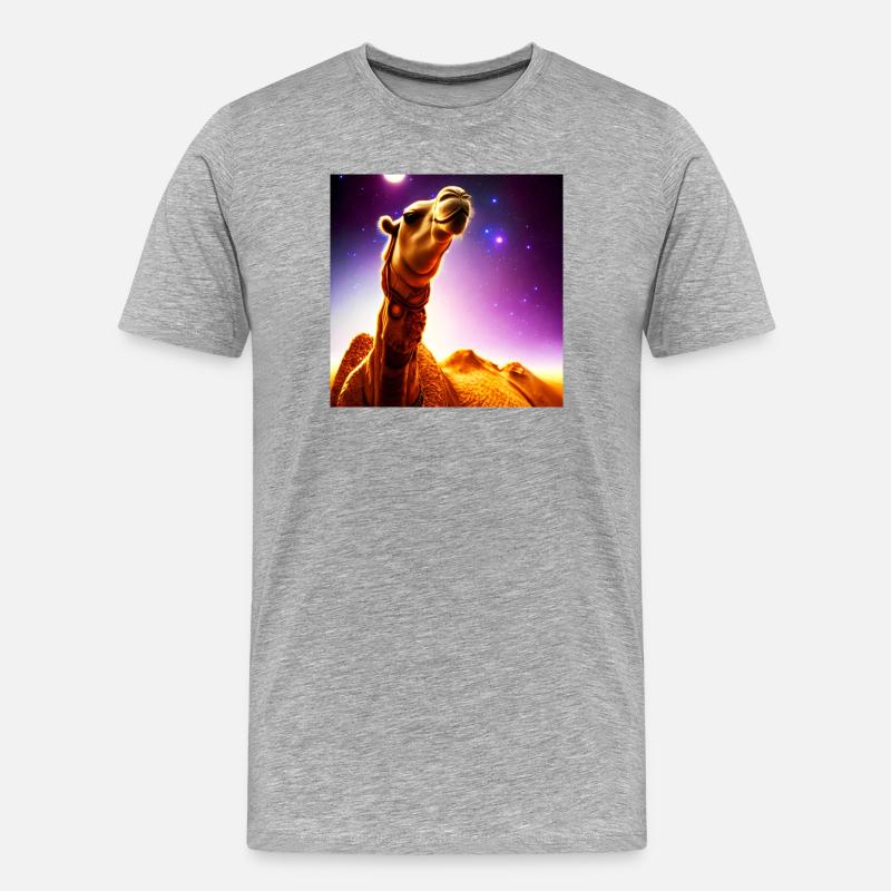 Dromedar Kamel - Wüstenschiff - Männer Premium Bio T-Shirt - Grau meliert