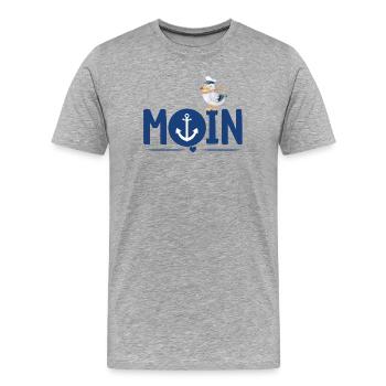 Moin Anker - Männer Premium Bio T-Shirt - Grau meliert - Vorne - Damien (186cm)