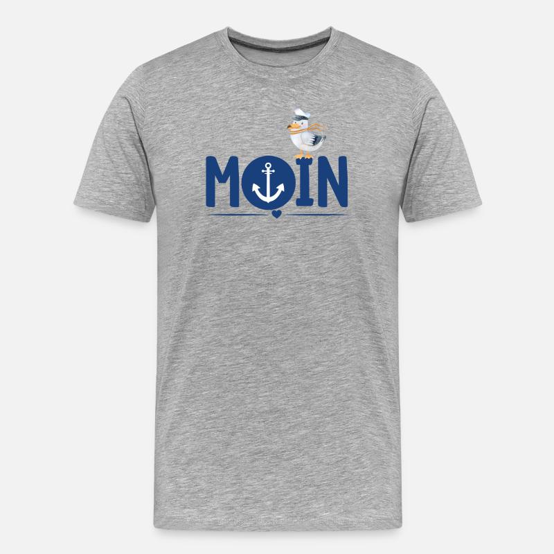 Moin Anker - Männer Premium Bio T-Shirt - Grau meliert