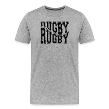 Rugby, Rugby-Sport, Rugby-Fan - Männer Premium Bio T-Shirt - Grau meliert - Vorne - Damien (186cm)