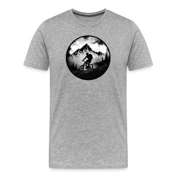 Mountain bike - Men's Premium Organic T-Shirt - heather grey - Front - Damien (186cm)