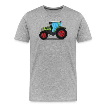 Tractor - Men's Premium Organic T-Shirt - heather grey - Front - Damien (186cm)