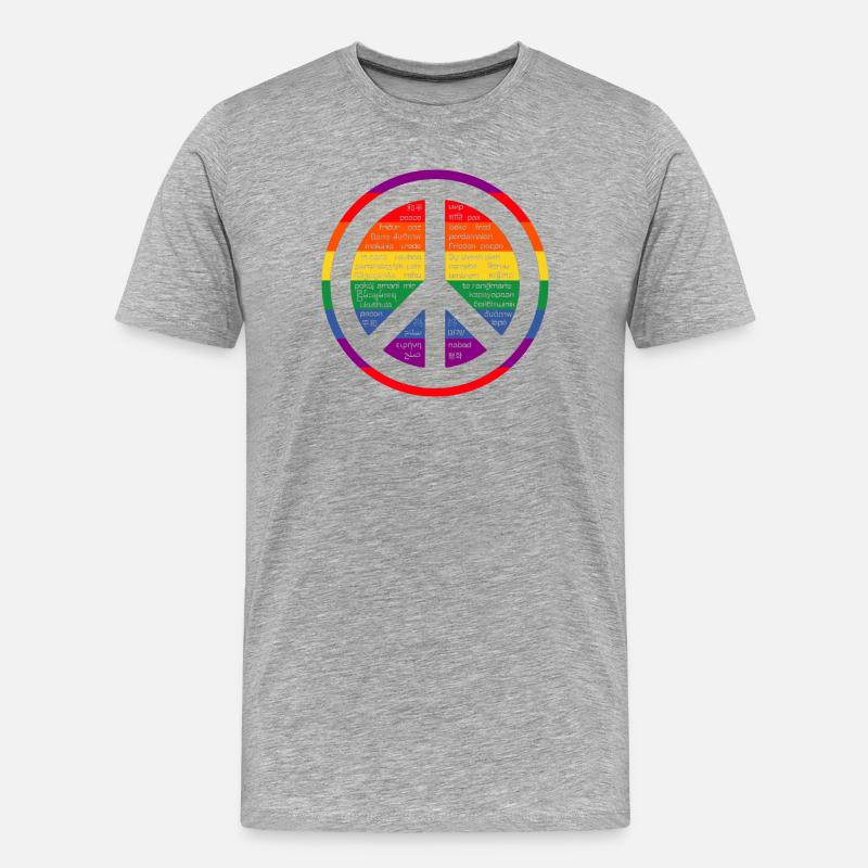 Regenbogenzeichen des Friedens. - Männer Premium Bio T-Shirt - Grau meliert