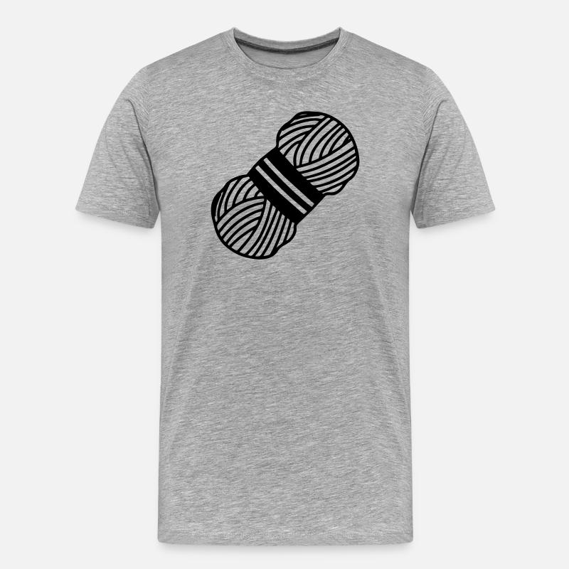 Wolle knoten oder häkeln - Männer Premium Bio T-Shirt - Grau meliert