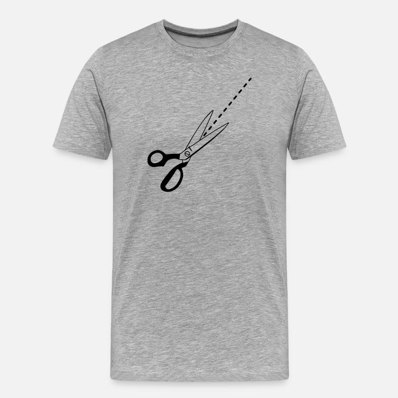 Schnitt-Logo-Schneider - Männer Premium Bio T-Shirt - Grau meliert