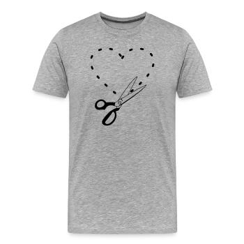 Schnittherz - Männer Premium Bio T-Shirt - Grau meliert - Vorne - Damien (186cm)