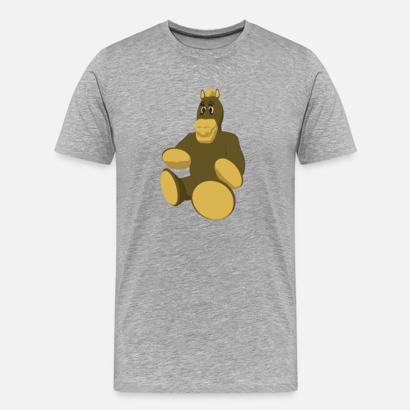Pferd mit runden Füßen - Männer Premium Bio T-Shirt - Grau meliert