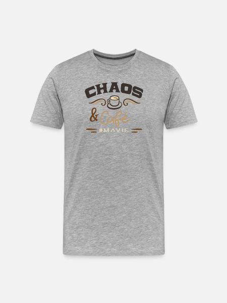 Chaos and #mavie coffee - Men's Premium Organic T-Shirt - heather grey